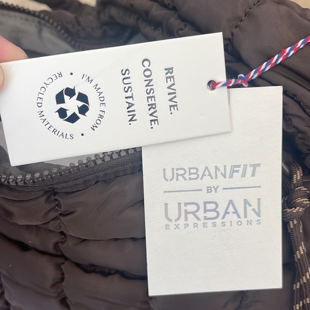 Urban Fit by Urban Expressions Quilted Puffer Hobo Carry All Tote in Brown - Picture 9 of 14